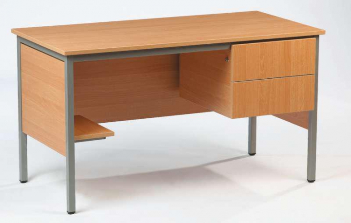 Bureau avec caisson 2 tiroirs + repose sac